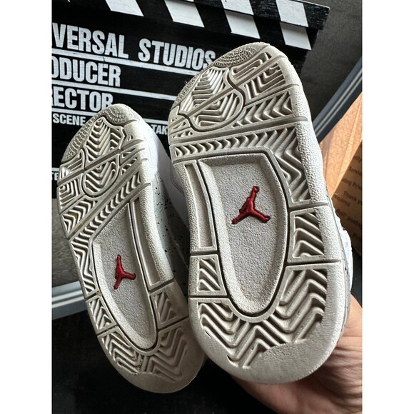 Nike Air Jordan 4 IV Retro TD White Oreo BQ7670-100 Size 6C Basketball Shoes - Picture 7 of 8